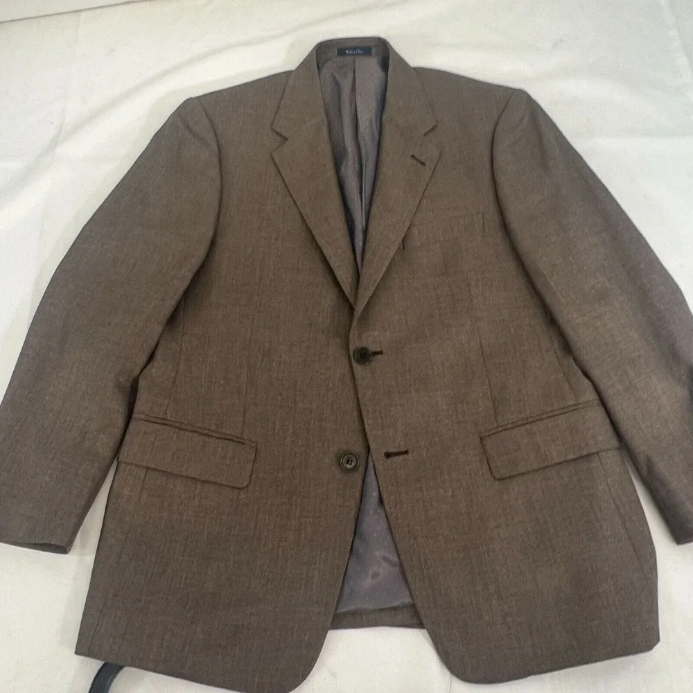 TURNBURY Men's Brown Blazer Jacket Silk &‎ Wool Blend 40 S